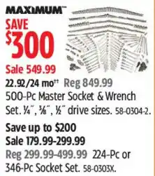 Canadian Tire Maximum 500-Pc Master Socket & Wrench Set offer
