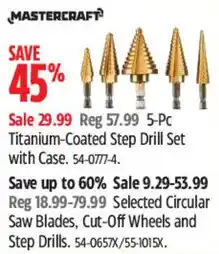 Canadian Tire Mastercraft titanium-coated step drill set offer