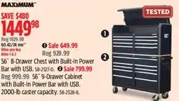 Canadian Tire Maximum 56" 8-Drawer Chest with Built-In Power Bar with USB offer