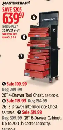 Canadian Tire Mastercraft 26" 4-Drawer Tool Chest offer