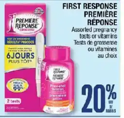 Jean Coutu First Response pregnancy tests or vitamins offer