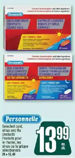 Jean Coutu Personnelle selected cold, sinus and flu products offer