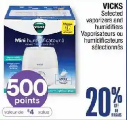 Jean Coutu Vicks selected vaporizers and humidifiers offer