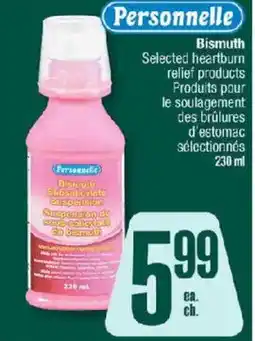 Jean Coutu Personnelle bismuth selected heartburn relief products offer
