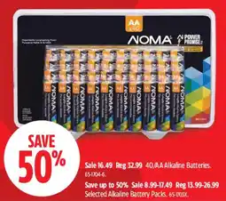 Canadian Tire Nomaa alkaline batteries offer