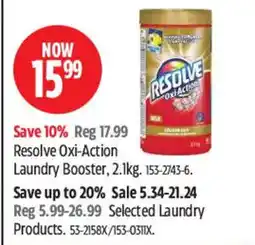 Canadian Tire Resolve Oxi-Action Laundry Booster offer