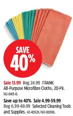 Canadian Tire Frank all-purpose microfibre cloths offer