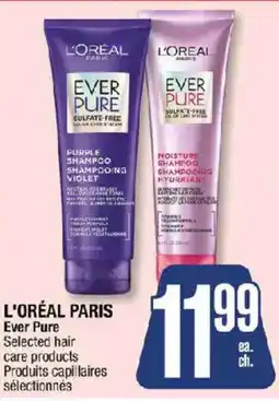 Jean Coutu L'Oréal Paris Ever Pure Selected hair care products offer