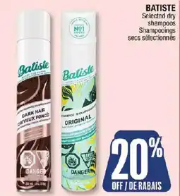 Jean Coutu Batiste Selected dry shampoos offer