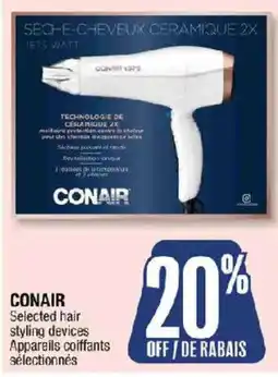 Jean Coutu Conair selected hair styling devices offer