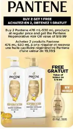 Jean Coutu Pantene regenerative hair oil offer
