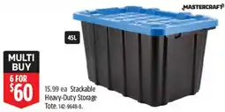 Canadian Tire Mastercraft stackable heavy-duty storage tote offer