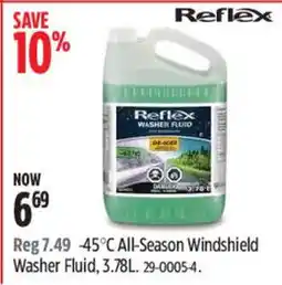 Canadian Tire Reflex All-Season Windshield Washer Fluid offer