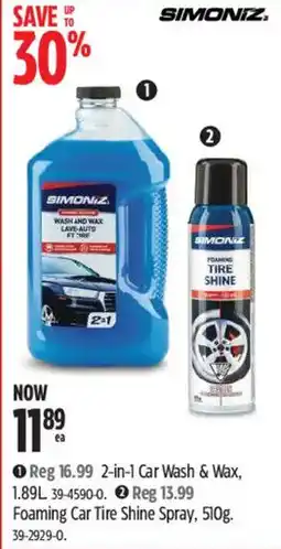 Canadian Tire Simoniz 2-in-1 Car Wash & Wax offer