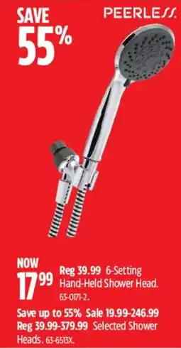 Canadian Tire Peerless 6-Setting Hand-Held Shower Head offer