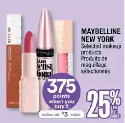 Jean Coutu Maybelline New York selected makeup products offer