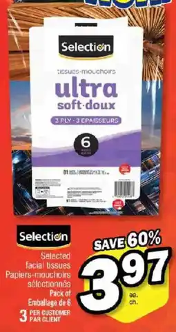 Jean Coutu Selection selected facial tissues offer