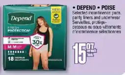 Jean Coutu Depend selected incontinence pairs party liners and underwear offer