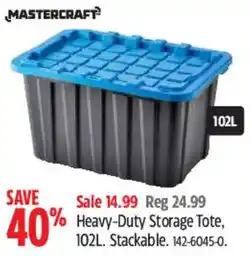 Canadian Tire Mastercraft Heavy-Duty Storage Tote offer