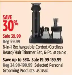 Canadian Tire 6-in-1 Rechargeable Corded/Cordless Beard/Hair Trimmer Set offer