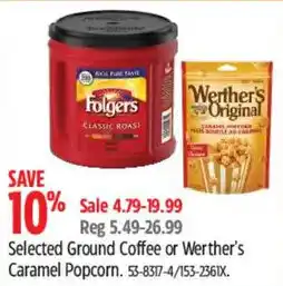 Canadian Tire Selected Ground Coffee or Werther's Caramel Popcorn offer
