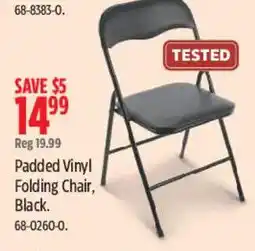 Canadian Tire Padded Vinyl Folding Chair, Black offer