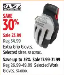 Canadian Tire Kvz extra grip gloves offer