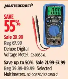 Canadian Tire Mastercraft deluxe digital voltage meter offer