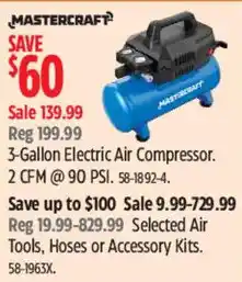 Canadian Tire Mastercraft 3-Gallon Electric Air Compressor offer