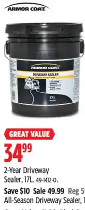 Canadian Tire Armor Coat 2-Year Driveway Sealer offer