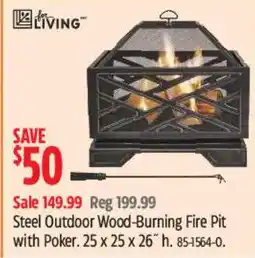 Canadian Tire The Living Steel Outdoor Wood-Burning Fire Pit offer