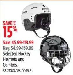 Canadian Tire Selected Hockey Helmets and Combos offer