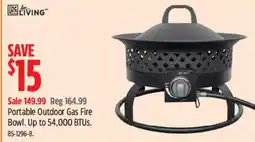 Canadian Tire Living portable outdoor gas fire bowl offer