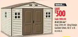 Canadian Tire DuraMax Vinyl Resin Garden Shed offer