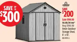 Canadian Tire Arrow Resin Outdoor Storage Shed offer
