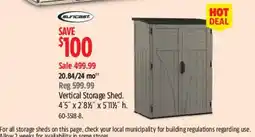 Canadian Tire Suncast Vertical Storage Shed offer