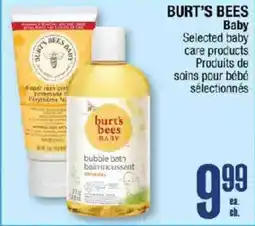 Jean Coutu Burt's Bees Baby Selected baby care products offer