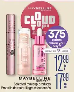 Jean Coutu Maybelline New York selected makeup products offer