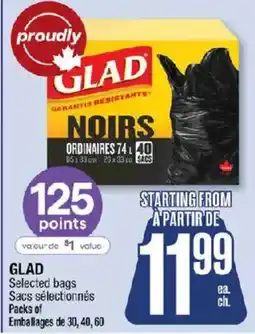 Jean Coutu Glad selected bags offer