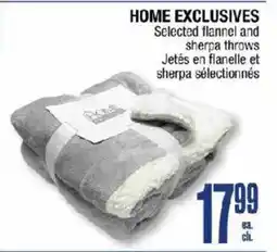 Jean Coutu Home Exclusives Selected flannel and sherpa throws offer
