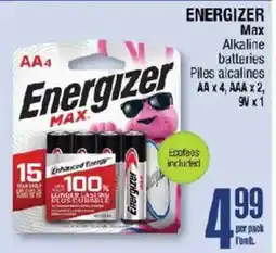 Jean Coutu Energizer Max alkaline batteries offer