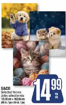 Jean Coutu S&CO selected throws offer