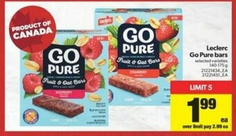 Real Canadian Superstore Leclerc go pure bars offer