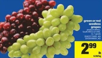 Real Canadian Superstore Green or red seedless grapes offer
