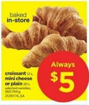 Real Canadian Superstore Croissant mini cheese or plain offer