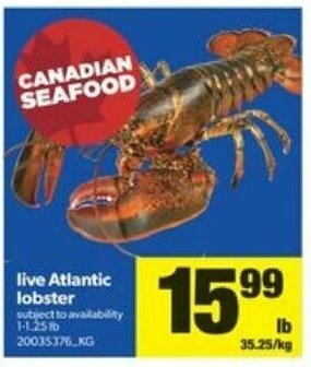 Real Canadian Superstore Live atlantic lobster offer