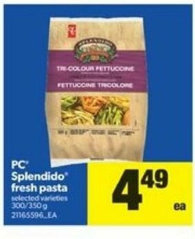 Real Canadian Superstore PC splendido fresh pasta offer
