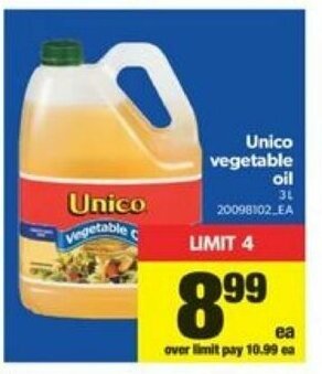 Real Canadian Superstore Unico vegetable oil offer