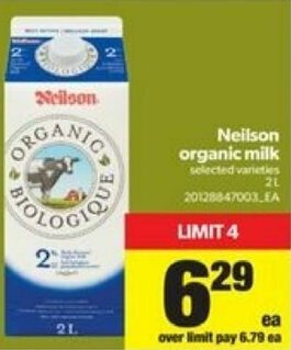 Real Canadian Superstore Neilson organic milk offer
