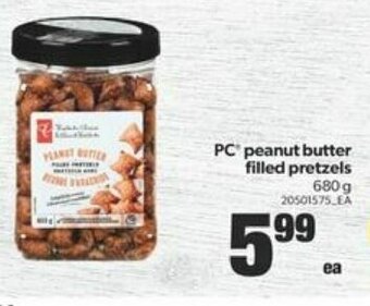 Real Canadian Superstore PC peanut butter filled pretzels offer